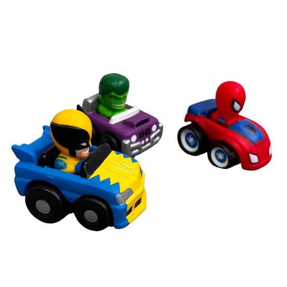 Marvel Polyfect Preschool Soft Cars Hulk Wolverine Spiderman Lot of 3 - Picture 2 of 7